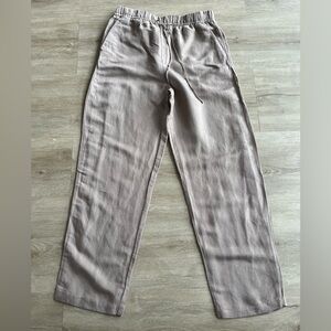 H&M Women’s Wide-Leg Linen Blend Pants Tan SZ S NWT